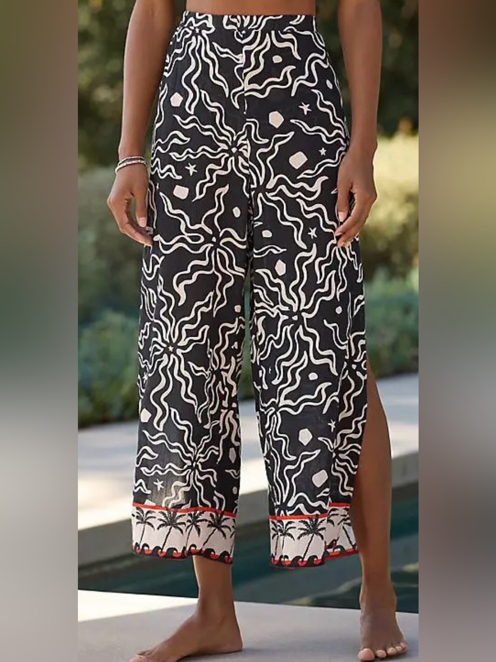 Sanctuary Relaxed Black & White Print Wide-Leg Women’s Shorts